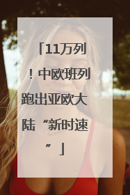 11万列！中欧班列跑出亚欧大陆“新时速”