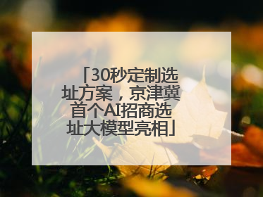 30秒定制选址方案，京津冀首个AI招商选址大模型亮相
