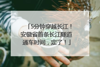 5分钟穿越长江！安徽省首条长江隧道通车时间，定了！