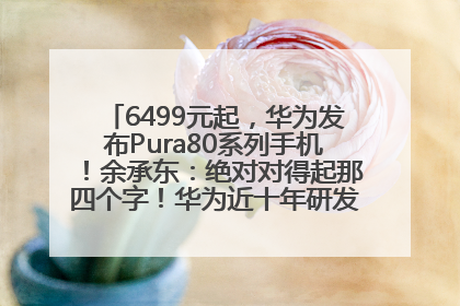 6499元起，华为发布Pura80系列手机！余承东：绝对对得起那四个字！华为近十年研发投入12490亿元