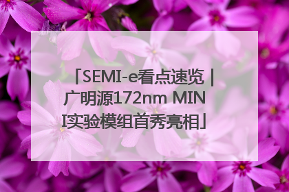 SEMI-e看点速览｜广明源172nm MINI实验模组首秀亮相